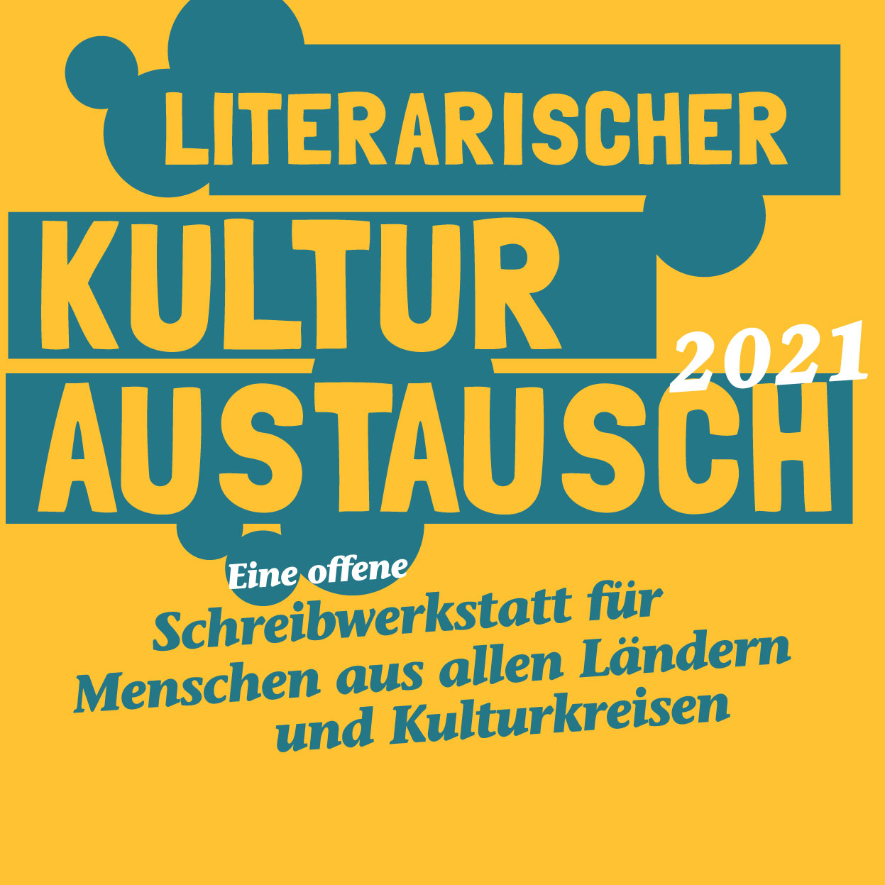 Flyer der Schreibwerkstatt Literarischer Kulturaustausch 2021