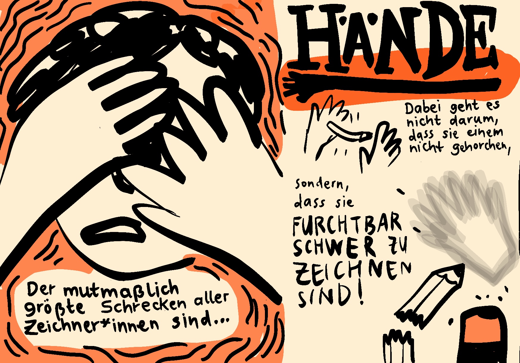 Hände zeichnen ist schwierig