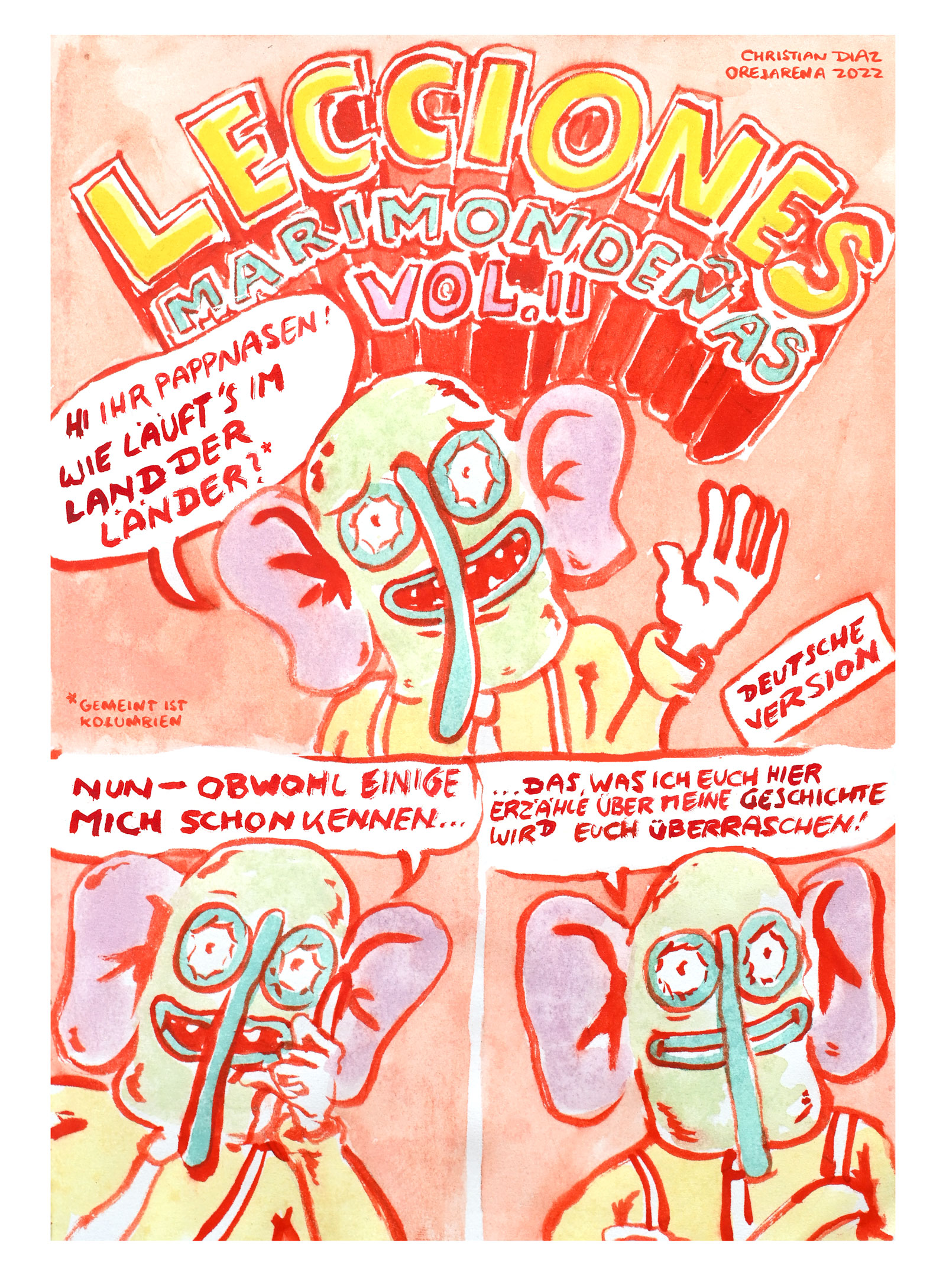 Erste Seite des Comics Lecciones Marimondeñas von Christian Diaz Orejarena