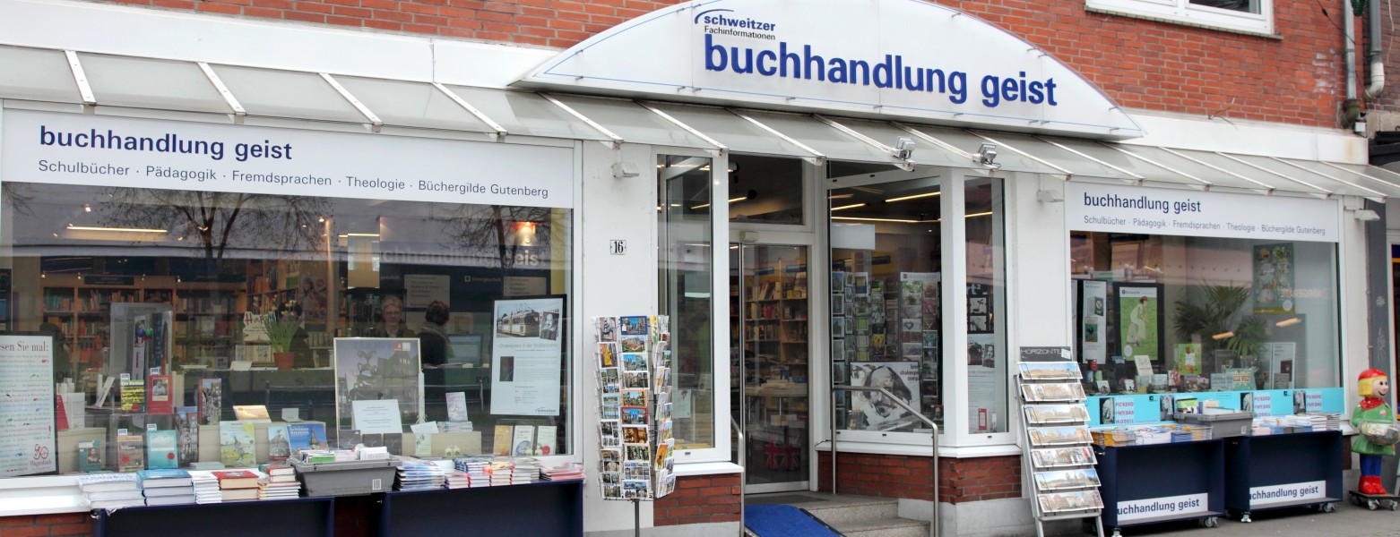 Buchhandlung Geist von außen Außenansicht der Buchhandlung Geist