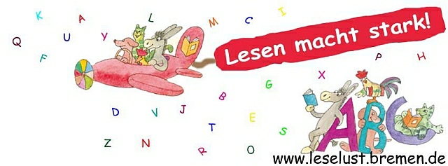 Logo der BremerLeselust Logo der Bremern LeseLust mit bunten Bildern