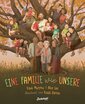 Eine Familie aus vielen diversen Menschen an einem Bau.