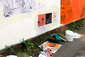 Comic wird auf Hauswand gemalt