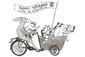 Zeichnung der Bremer Stadtmusikanten in einem Lastenrad