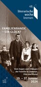 Das Titelbild des Flyers der Literarischen Woche Bremen 2024 zeigt ein Familienfoto in Schwarz-Weiß.